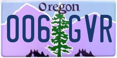 OR license plate 006GVR