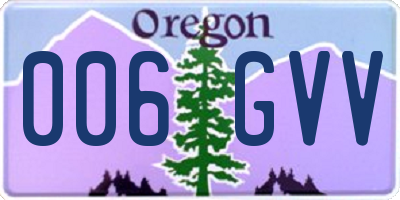 OR license plate 006GVV