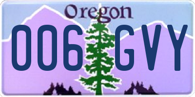 OR license plate 006GVY