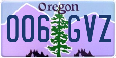 OR license plate 006GVZ