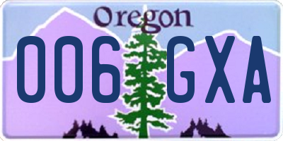 OR license plate 006GXA