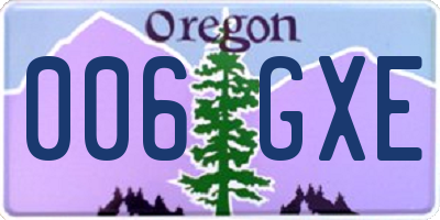 OR license plate 006GXE