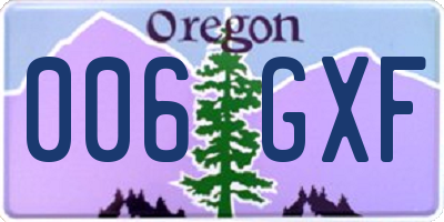 OR license plate 006GXF