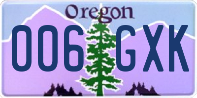 OR license plate 006GXK