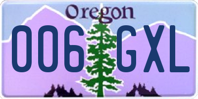 OR license plate 006GXL