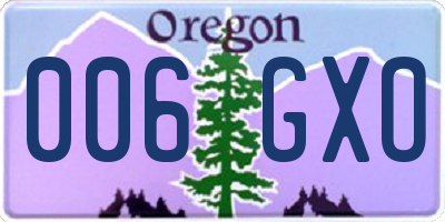 OR license plate 006GXO