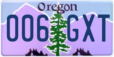 OR license plate 006GXT