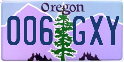 OR license plate 006GXY