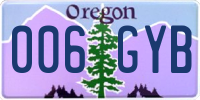 OR license plate 006GYB