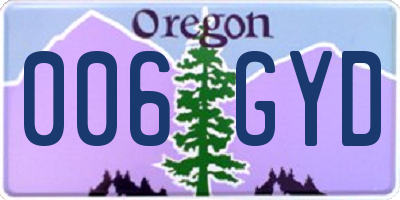 OR license plate 006GYD