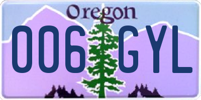 OR license plate 006GYL