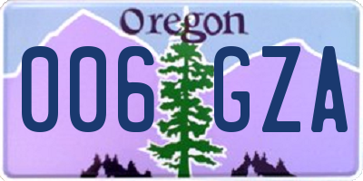 OR license plate 006GZA