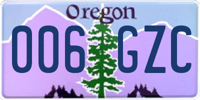 OR license plate 006GZC
