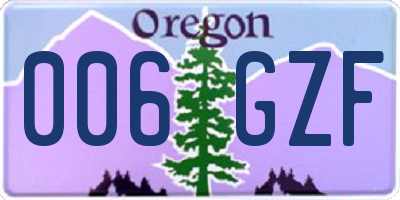 OR license plate 006GZF