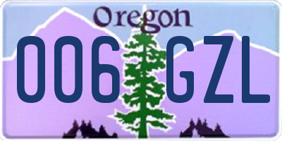 OR license plate 006GZL