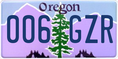 OR license plate 006GZR