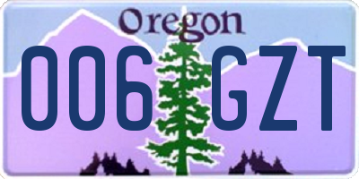 OR license plate 006GZT