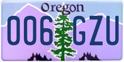OR license plate 006GZU