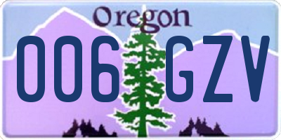 OR license plate 006GZV