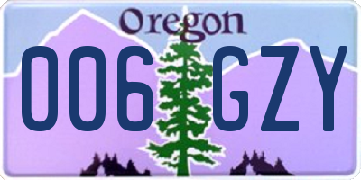 OR license plate 006GZY