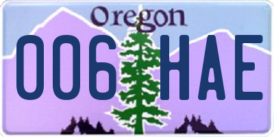 OR license plate 006HAE