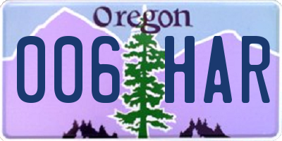 OR license plate 006HAR