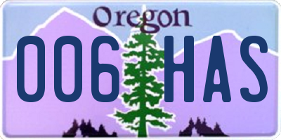 OR license plate 006HAS