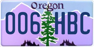 OR license plate 006HBC