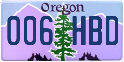 OR license plate 006HBD