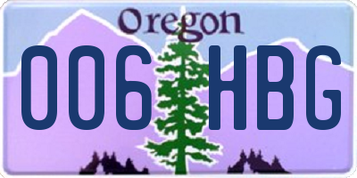 OR license plate 006HBG