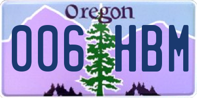 OR license plate 006HBM