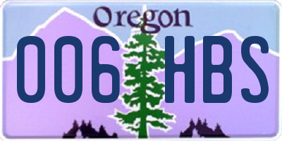 OR license plate 006HBS