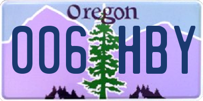 OR license plate 006HBY