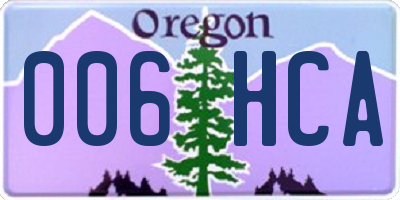 OR license plate 006HCA