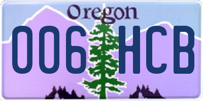 OR license plate 006HCB