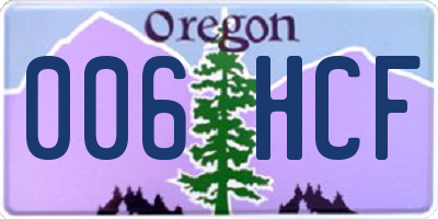 OR license plate 006HCF