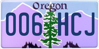 OR license plate 006HCJ