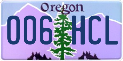 OR license plate 006HCL