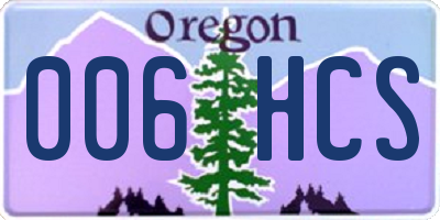 OR license plate 006HCS
