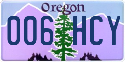 OR license plate 006HCY
