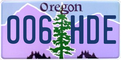 OR license plate 006HDE