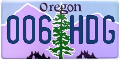 OR license plate 006HDG