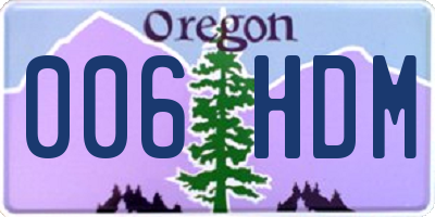 OR license plate 006HDM