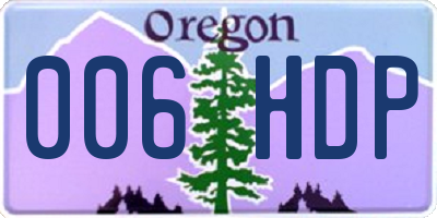 OR license plate 006HDP