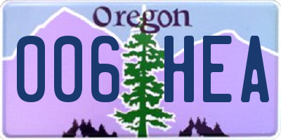 OR license plate 006HEA