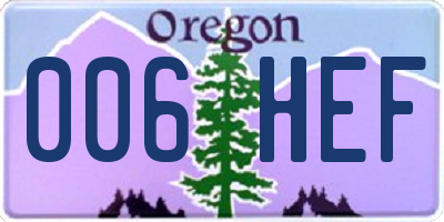 OR license plate 006HEF