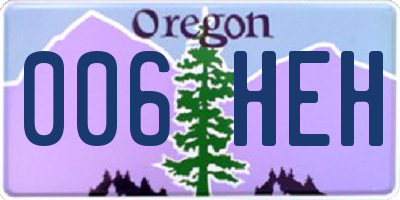 OR license plate 006HEH