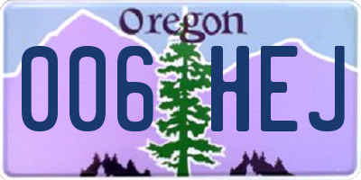 OR license plate 006HEJ