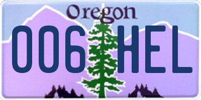 OR license plate 006HEL