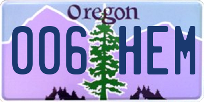 OR license plate 006HEM